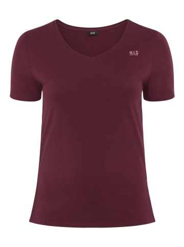 H.I.S. T-Shirt in bordeaux