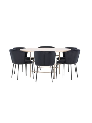 ebuy24 Essgruppe Copenhagen (7-teilig) Whitewash 140 x 140 cm