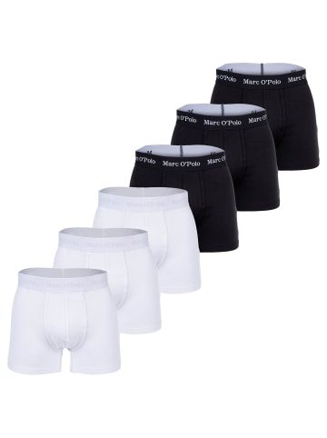 Marc O'Polo Boxershort 6er Pack in Weiß/Schwarz
