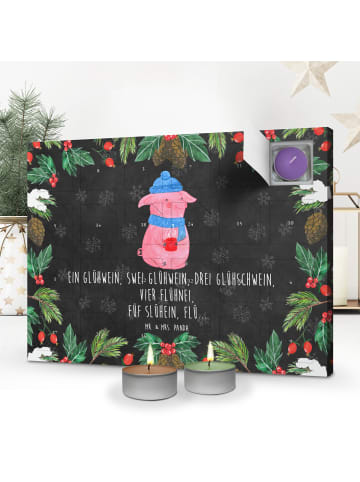 Mr. & Mrs. Panda Adventskalender Schweinchen Glühwein mit Spruch in Kreidetafel