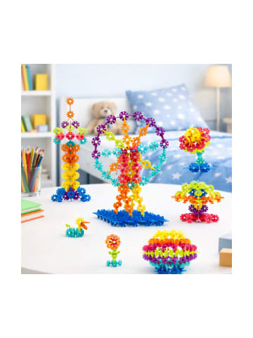 Wisam® Schneeflocken Bausteine Set Koffer 140 Teile Konstruktion