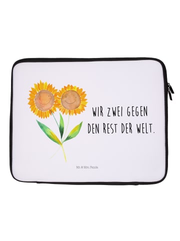 Mr. & Mrs. Panda Notebook Tasche Blume Sonnenblume mit Spruch in Weiß