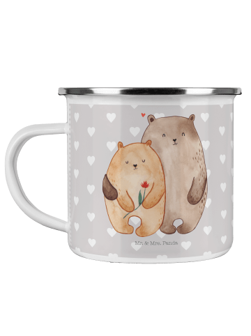 Mr. & Mrs. Panda Becher Bären Liebe ohne Spruch in Grau Pastell