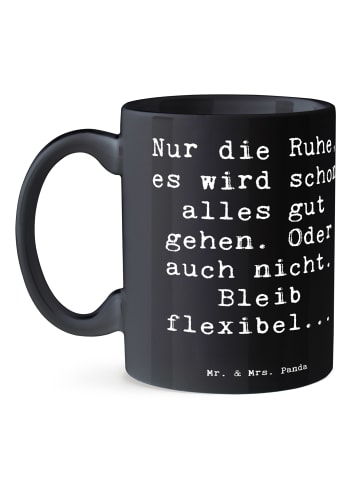 Mr. & Mrs. Panda Geschenktasse Spruch Gelassenheit in Krisen mit... in Schwarz