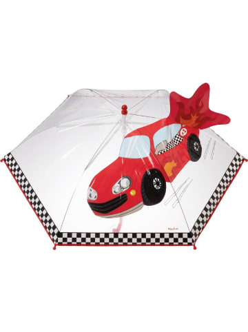 Playshoes Kinder Regenschirm "Regenschirm Rennwagen" in Klar