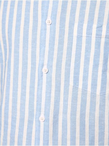 Lindbergh Hemd mit Leinen-Anteil in hellblau weiß