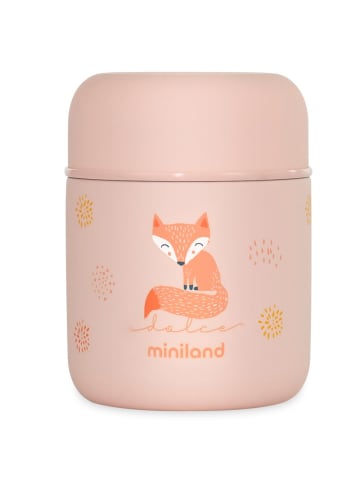 Miniland Edelstahl-Isolierbox Silky Food Thermos Mini 280 ml in rosa,motiv