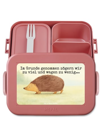 Mr. & Mrs. Panda Bentobox Igel Herzen Design mit Spruch in Rot Pastell