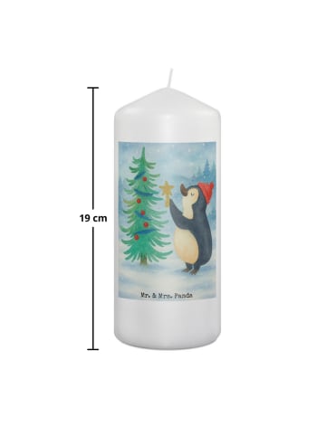 Mr. & Mrs. Panda Wachskerze Pinguin Weihnachtsbaum Design ohne S... in Weiß