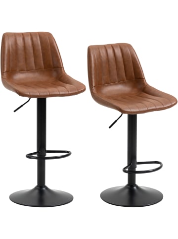 HOMCOM Barhocker-43L x 49,5B x 91-111H cm-Braun