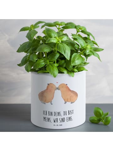 Mr. & Mrs. Panda Pflanztopf Groß Capybara Liebe mit Spruch in Weiß