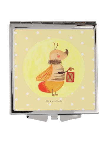 Mr. & Mrs. Panda Handtaschenspiegel quadratisch Glühwürmchen ohn... in Gelb Pastell