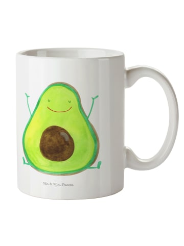 Mr. & Mrs. Panda Kaffeebecher Avocado Glücklich ohne Spruch in Weiß