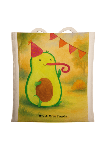 Mr. & Mrs. Panda Tragetasche Avocado Geburtstag Design ohne Spruch in Weiß