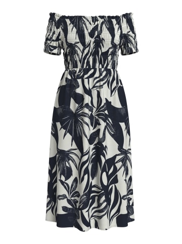 Vila Off-Shoulder Design Sommerkleid mit elastischem Ausschnitt in Navy