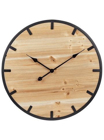 Beliani Wanduhr CABORCA in Braun/Schwarz - (W) 60 x (H) 60 x (L) 4 cm