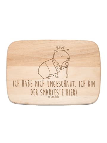 Mr. & Mrs. Panda Schneidebrett Holz Capybara König mit Spruch in Transparent