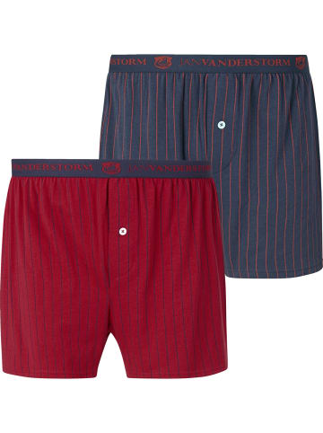 Jan Vanderstorm 2er Pack Boxershorts NICKE in rot dunkelblau