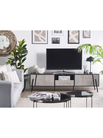 Beliani TV-Möbel BLACKPOOL in Grau/Schwarz - (W) 177 x (H) 46 x (L) 40 cm