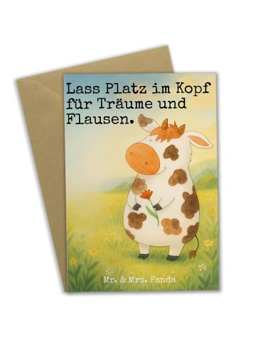 Mr. & Mrs. Panda babykarte Kuh Design mit Spruch in Weiß