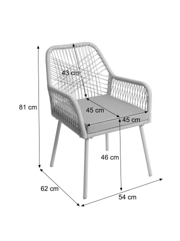 MCW 2er-Set Gartenstuhl O12, Anthrazit, Bezug taupe