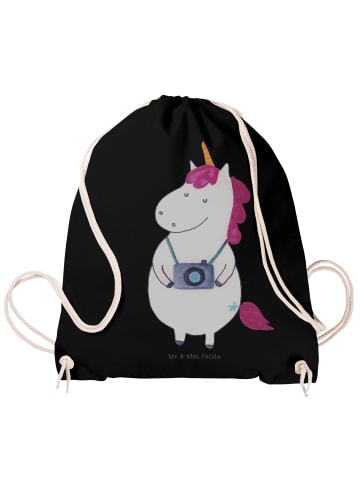 Mr. & Mrs. Panda Beutel Einhorn Fotograf ohne Spruch in Schwarz