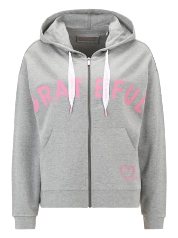 Betty Barclay Sweatjacke mit Kapuze in Grau/Pink