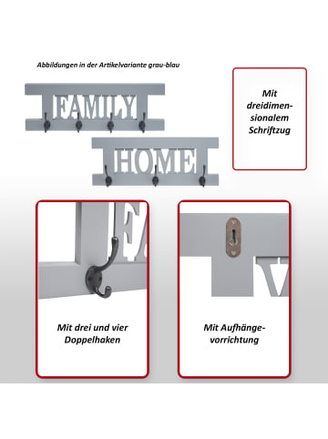 MCW 2er Wandgarderoben Set Zuhause+Familie, Dunkelgrau