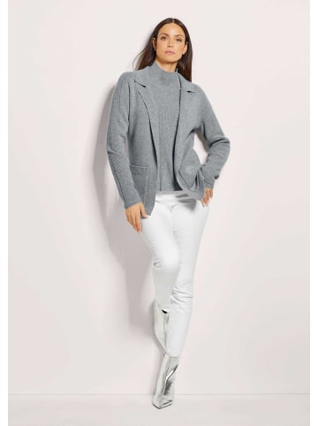 MADELEINE Strickjacke aus Merinowolle und Kaschmir in steingrau / melange