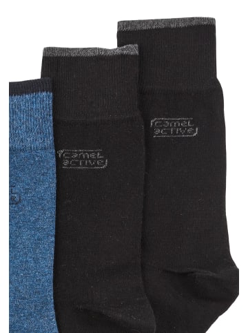 Camel Active 6 Paar Basic Socken aus biologischer Baumwolle – Schwarz, Grau und Blau in Mehrfarbig