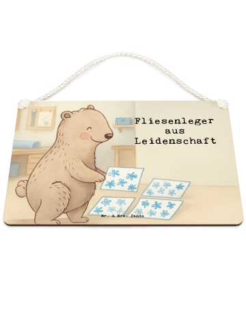 Mr. & Mrs. Panda Schild Fliesenleger Leidenschaft Design mit Spruch in Weiß