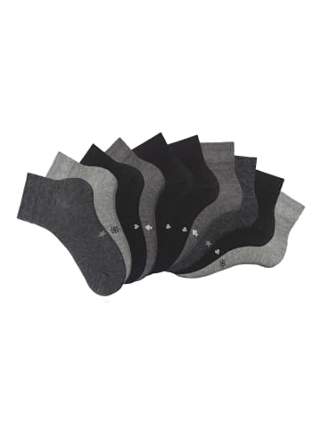 H.I.S Kurzsocken in schwarz, anthrazit meliert, grau meliert