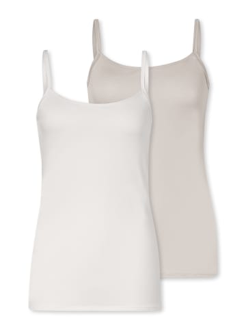 Schiesser Spaghetti Top Modal Essentials in Offwhite / grau