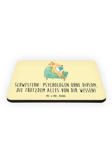 Mr. & Mrs. Panda Kühlschrankmagnet Schwestern Psychologen mit Sp... in Gelb Pastell