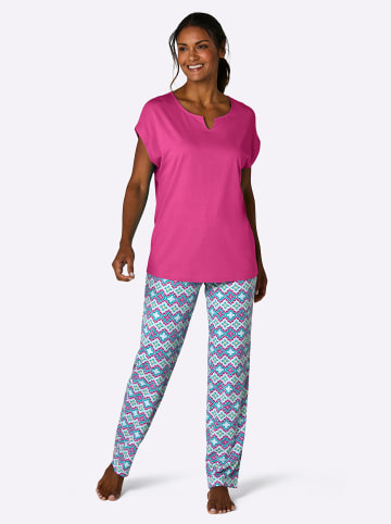WITT WEIDEN Schlafanzug in magenta-mint-bedruckt