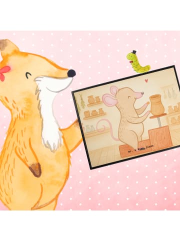 Mr. & Mrs. Panda schreibauflage Maus Töpfern Design ohne Spruch in Weiß