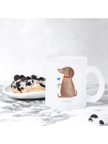 Mr. & Mrs. Panda Trinkglas Hund Blume ohne Spruch in Transparent
