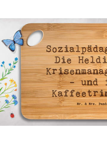 Mr. & Mrs. Panda Hackbrett Spruch Sozialpädagogin mit Spruch in Braun