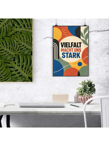 Poster Vielfalt inklusiv Design mit Spruch in Weiß