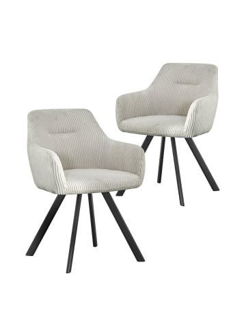 B&D Home 2er-Set: Esszimmerstuhl CYRUS in Hellgrau - (B)56 x (H)80 x (T)60 cm