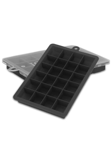 Intirilife 2x Eiswürfelformen mit Deckel in SCHWARZ