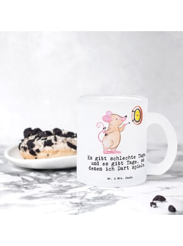 Mr. & Mrs. Panda Glas Maus Dart spielen mit Spruch in Transparent