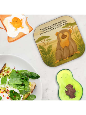 Mr. & Mrs. Panda Getränkeuntersetzer Affe Design mit Spruch in Weiß