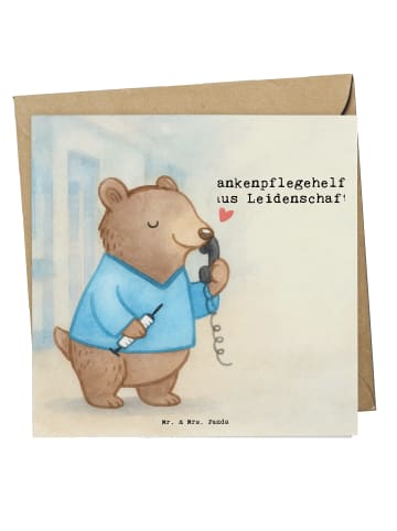 Mr. & Mrs. Panda Einladungskarte Krankenpflegehelfer Leidenschaf... in Weiß