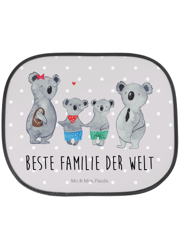 Mr. & Mrs. Panda Sonnenschutz Auto Koala Familie zwei mit Spruch in Grau Pastell