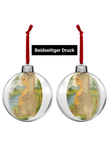 Mr. & Mrs. Panda Weihnachtshänger Otter Bauch Design ohne Spruch in Weiß