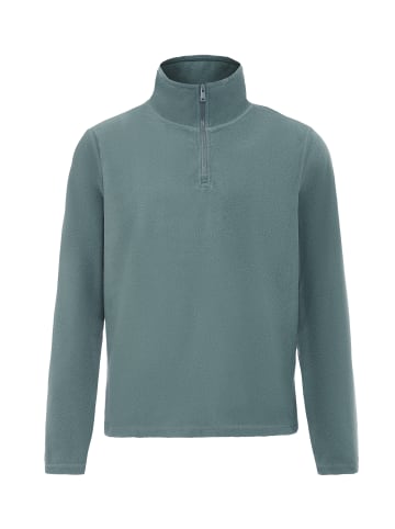 DreiMaster Men Fleece Pullover in Türkis Grau