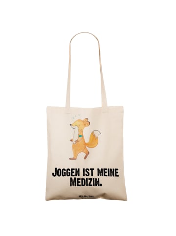 Mr. & Mrs. Panda campus tasche Fuchs Joggen mit Spruch in Creme