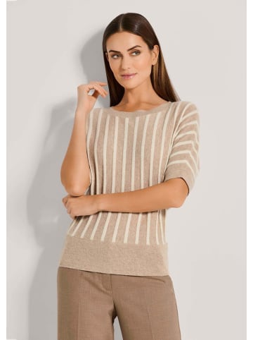 MADELEINE Sommerlicher Pullover mit Streifen in caramel / wollweiß