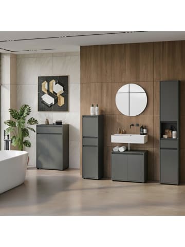 KADIMA DESIGN Badmöbel Set 5-tlg. XXL Badschrank Unterschrank Badkommode Badset in Graphit